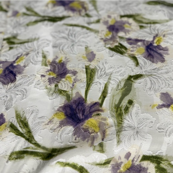 NWT Azazie Atelier Alexie Tulip Print Maxi Dress 12 White Iris Floral Dance Prom - Picture 13 of 16